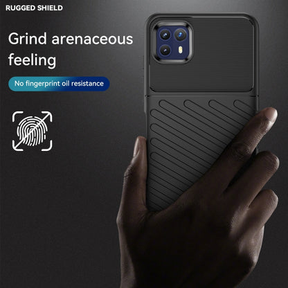 Black shockproof TPU case with textured back and cutouts for buttons and camera