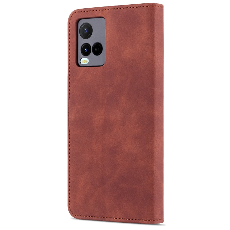 Brown leather phone case with cutouts for camera and speaker, slim profile