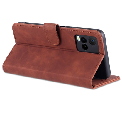 Brown leather wallet flip case with card slot detail and stand flap
