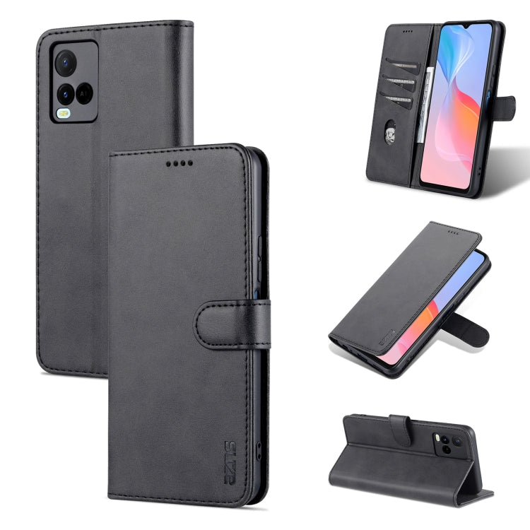 Black leather flip phone case with card slots and magnetic wallet stand