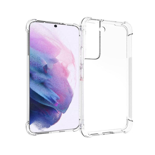 Shockproof transparent TPU phone case with raised edges and cutout for cameras