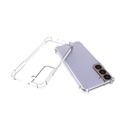 Clear TPU phone case with lavender back panel and camera cutout, shockproof design
