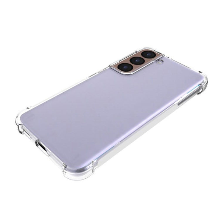 Lavender back TPU phone case with clear shockproof frame and camera opening