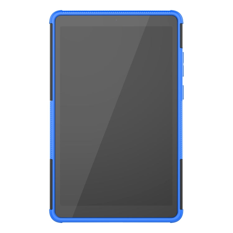 Blue rugged tablet case front cover with protective bumper edges
