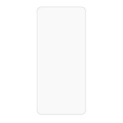Tempered glass screen protector, clear rectangular film with rounded curved corners