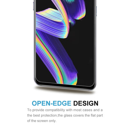 Tempered glass screen protector with open-edge design covering the flat screen area