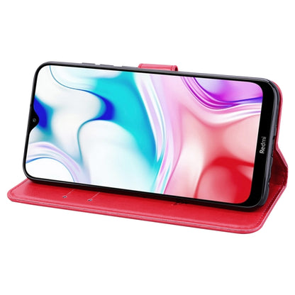Red wallet flip phone case that folds into a viewing stand