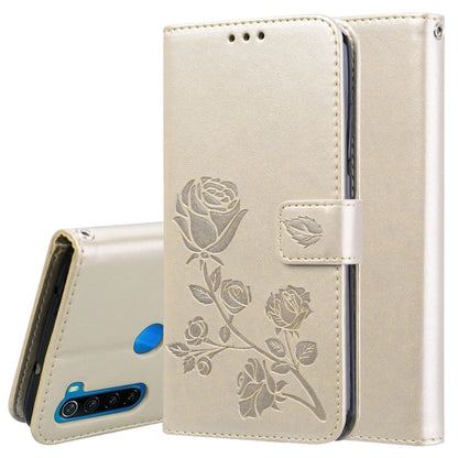 Cream rose-embossed PU leather horizontal flip wallet phone case with card slots