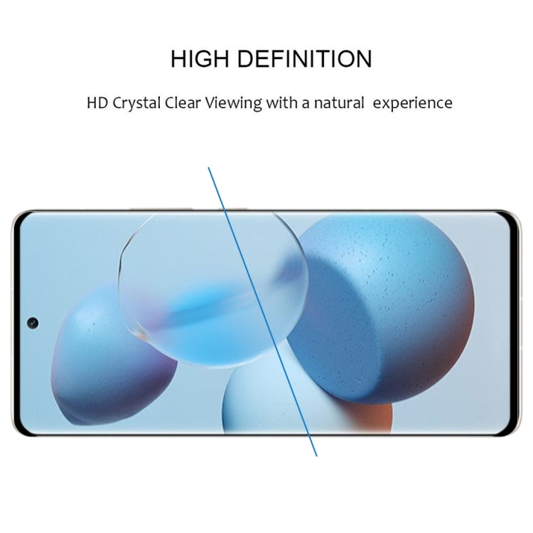 Tempered glass screen protector with clear coverage across the smartphone front