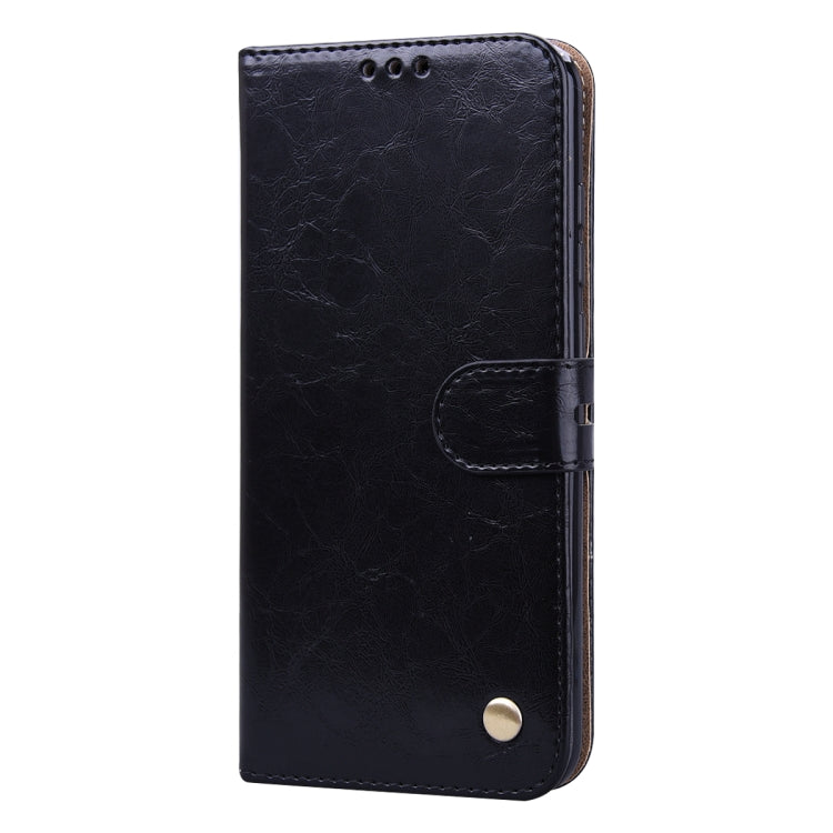 Black flip leather wallet case with card slot cover and snap closure
