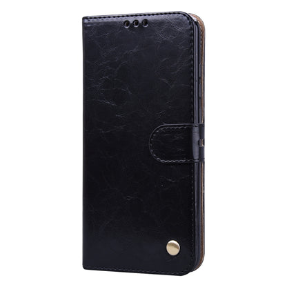 Black flip leather wallet case with card slot cover and snap closure