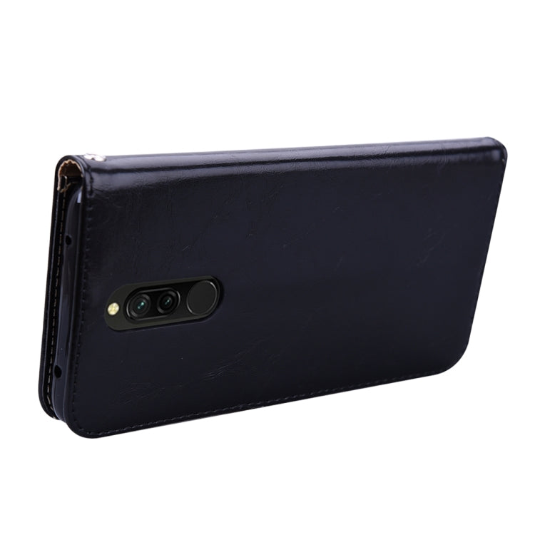 Black flip leather wallet case with camera cutout and side protection