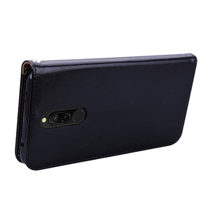 Black flip leather wallet case with camera cutout and side protection