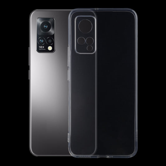 Ultra-thin transparent TPU phone case with camera cutout and slim curved edges