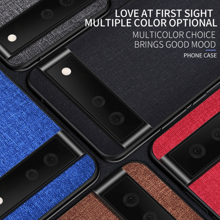 Multiple color cloth-texture phone cases with camera cutouts and black protective edges