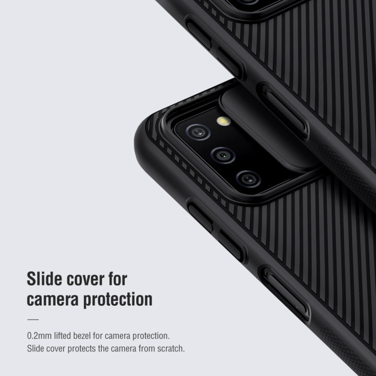 Black NILLKIN case corner with slide cover over camera for extra protection