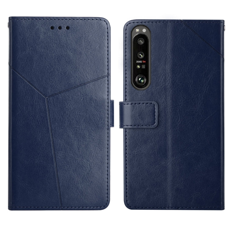 Blue flip leather phone wallet case with card holder and camera cutout