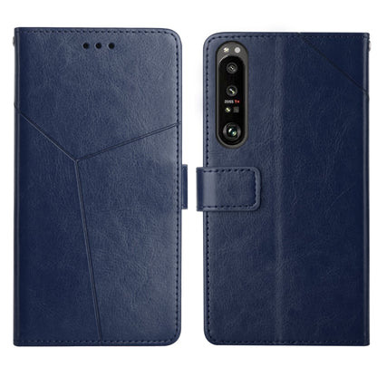 Blue flip leather phone wallet case with card holder and camera cutout