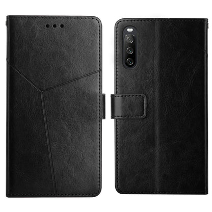 Leather flip phone case with card slots and holder—black, front and back view