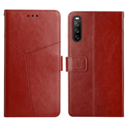 Leather flip phone case with card slots and holder—red, front and back view