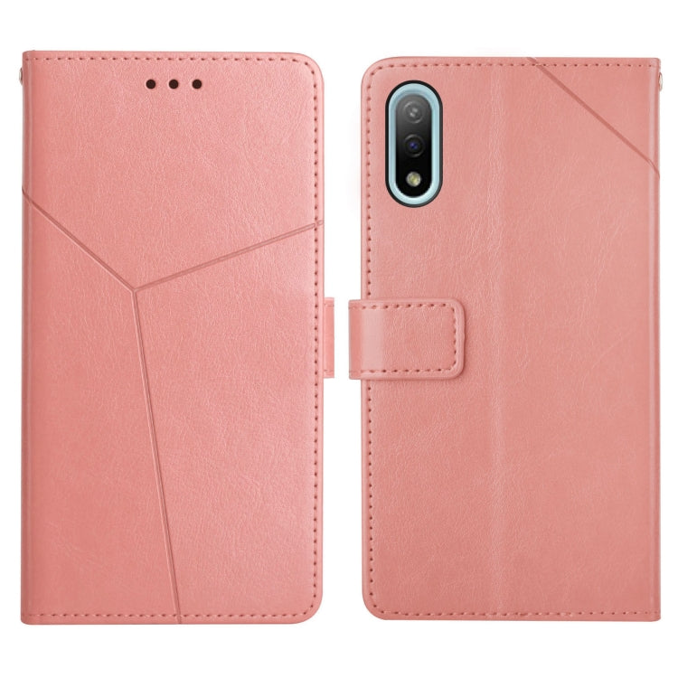 Rose-pink leather flip phone case with card slot flap, back camera cutout, magnetic closure