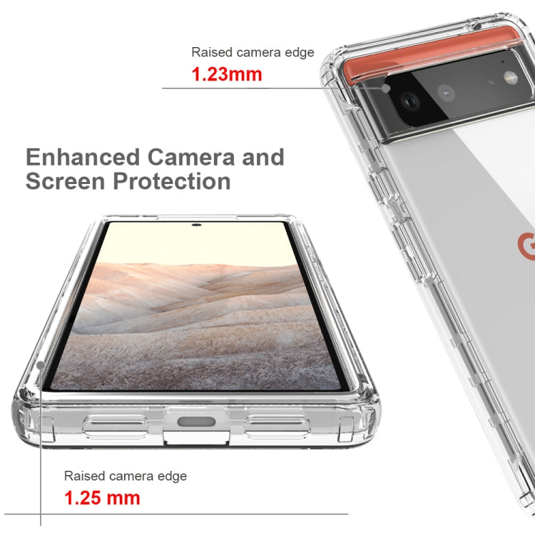 Transparent two-tone gradient phone case with raised camera edge and TPU bumper detail