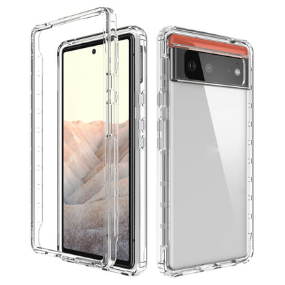 Clear transparent phone case with raised edges and camera cutout, silver frame