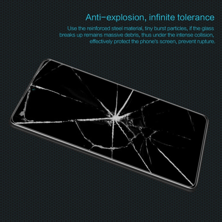 Tempered glass screen protector film with anti-explosion safety crack pattern