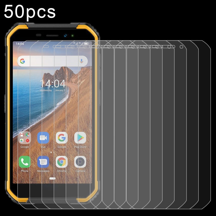 Tempered glass screen protectors, clear curved film for rugged phone screens, 50-pack