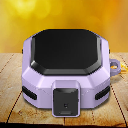 Purple anti-fall earphone protective case with switch for Galaxy Buds
