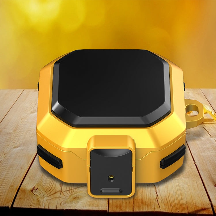 Yellow anti-fall earphone protective case with switch for Galaxy Buds