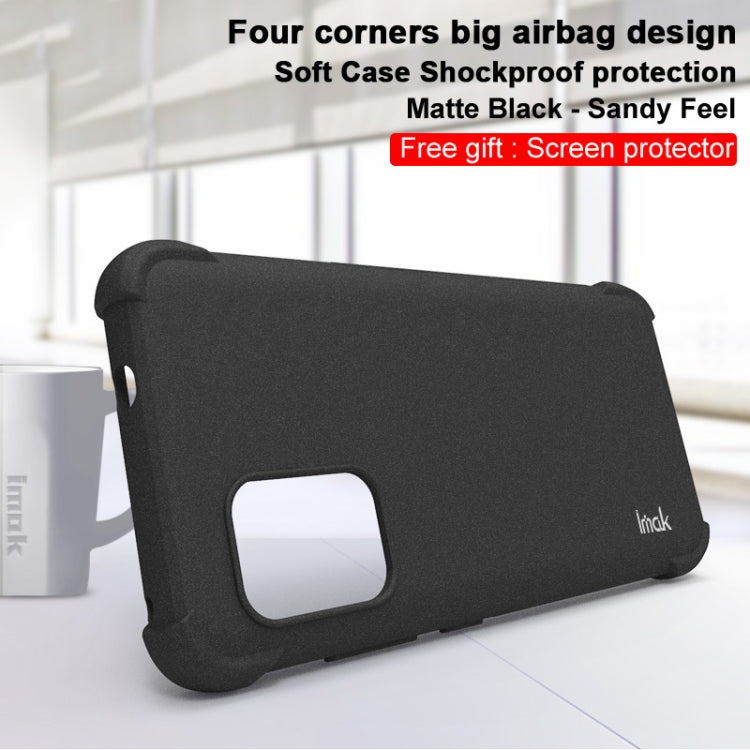 Matte black sandy-feel shockproof TPU phone case with camera cutout