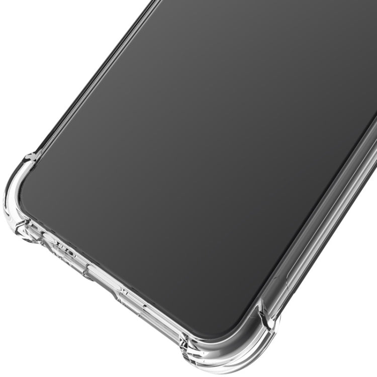 Transparent dark TPU shockproof phone case with raised edge for screen protection
