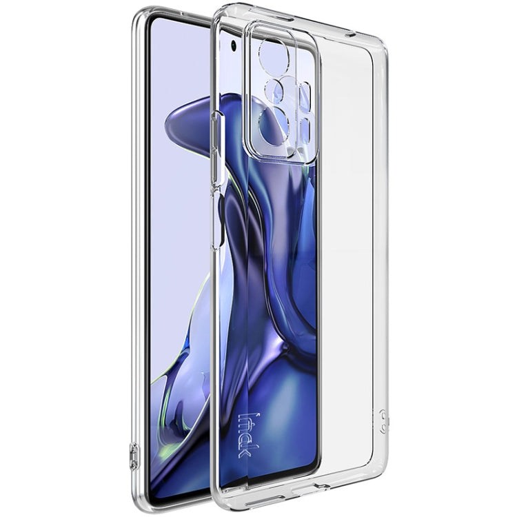 Transparent TPU shockproof phone case with raised frame, showing front and back cutouts
