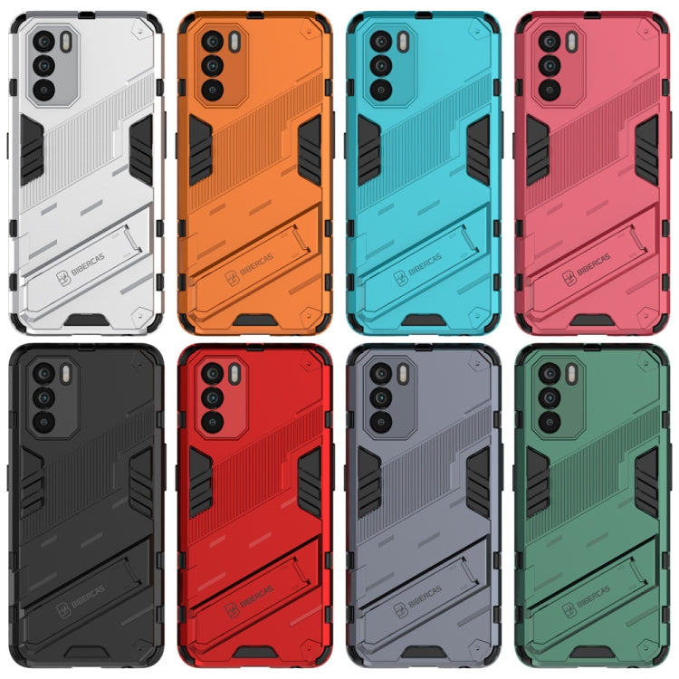 Set of rugged TPU phone cases in white, orange, blue, pink, black, red, gray, and green