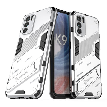 White 2-in-1 PC+TPU shockproof phone case, dual-layer armor with camera cutouts
