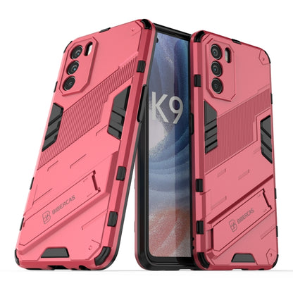 Pink 2-in-1 PC+TPU shockproof phone case, tough armor shell with camera cutouts