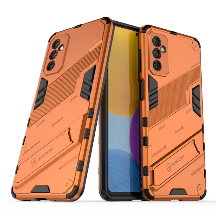 Orange 2-in-1 PC+TPU shockproof phone case, rugged armor shell with camera cutouts