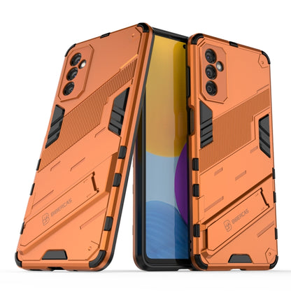 Orange 2-in-1 PC+TPU shockproof phone case, rugged armor shell with camera cutouts