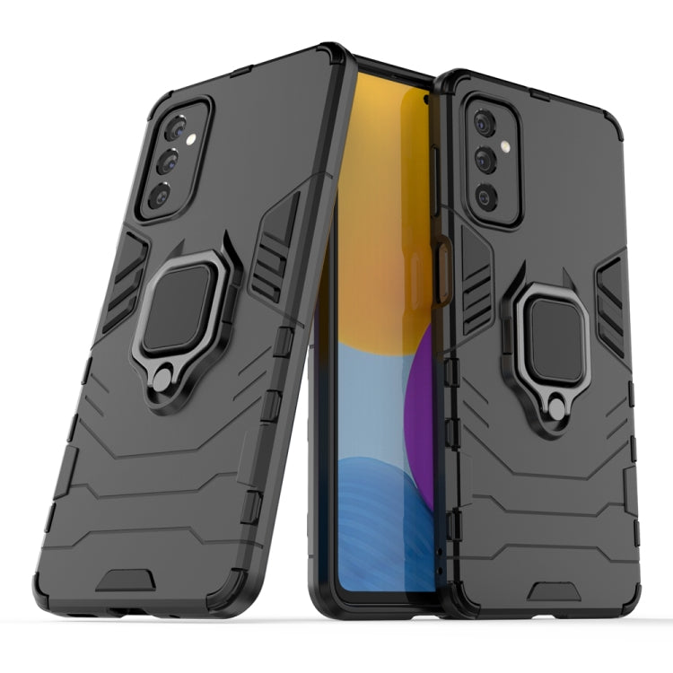Rugged shockproof phone case with magnetic ring stand, dark gray, PC+TPU protection