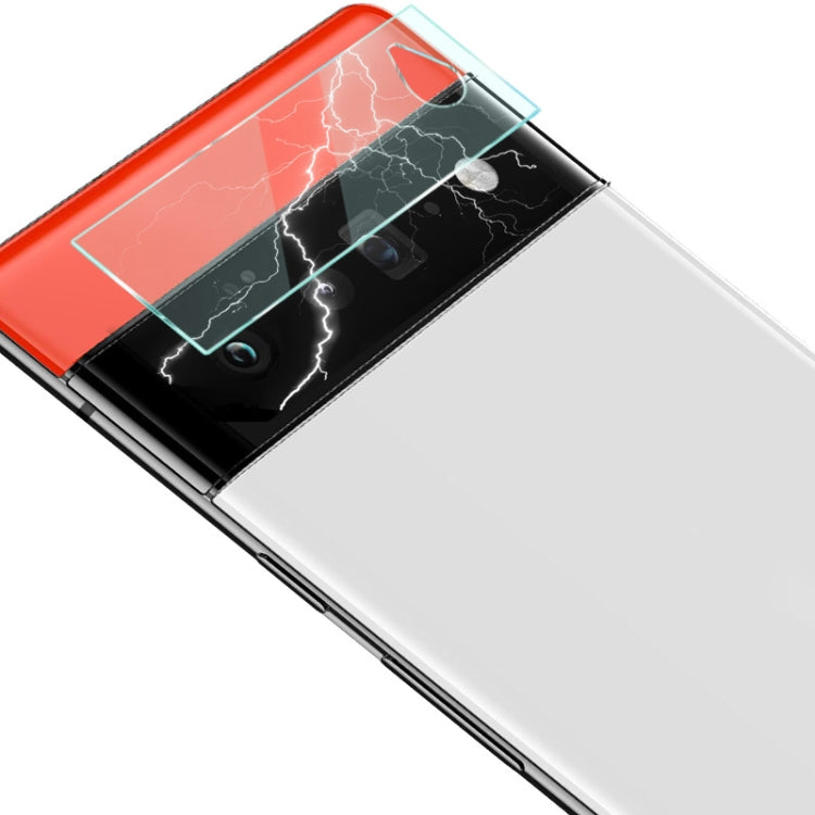 Two clear glass camera lens film sheets with cutouts for Pixel 6 Pro installation