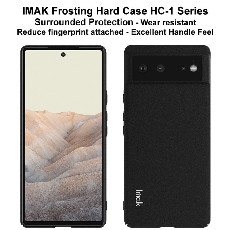 Frosted hard phone case for Google Pixel 6 Pro, black back and front cover