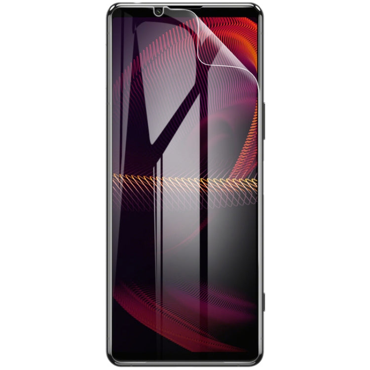 Curved full-screen hydrogel protector film in clear finish on a phone front