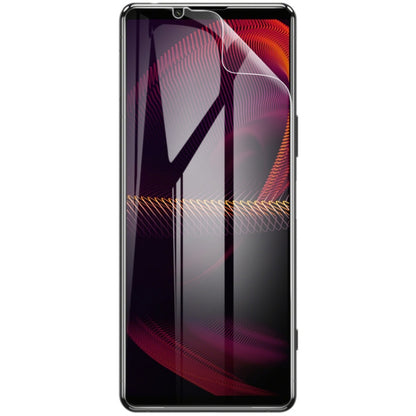 Curved full-screen hydrogel protector film in clear finish on a phone front