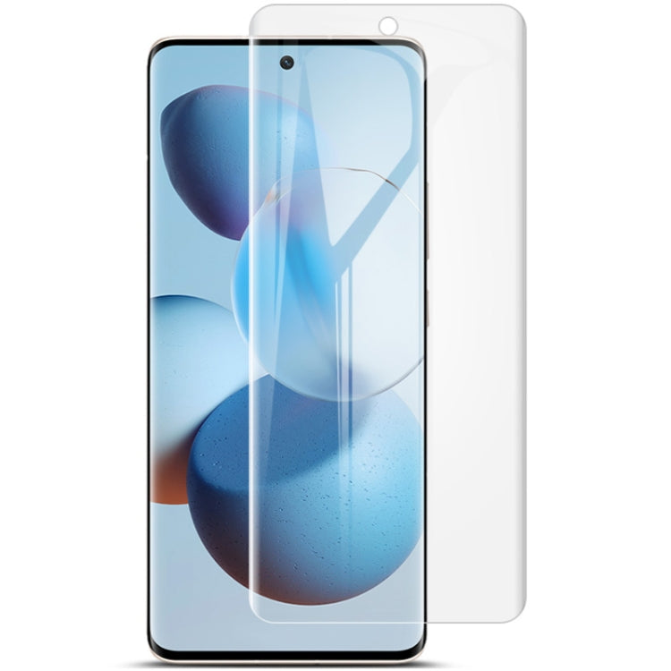 2-pack curved clear hydrogel screen protectors aligned with a phone front