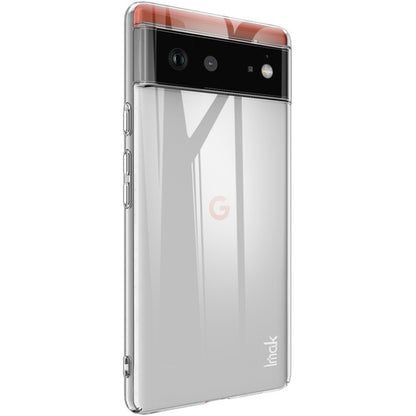 Transparent hard phone case for Pixel 6 Pro, clear back with side button cutouts