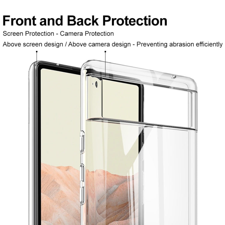 Clear hard case showing screen and camera protection with matching cutouts