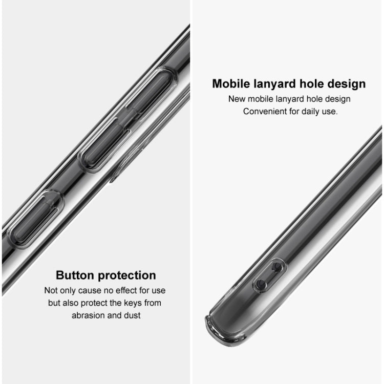 Transparent case side view with button protection and lanyard hole for Pixel 6 Pro