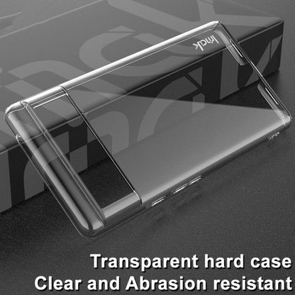 Transparent hard phone case with clear back and raised side rails for Pixel 6 Pro