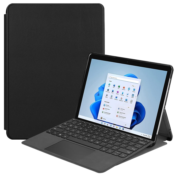 Black leather flip tablet case with stand for Surface Pro 8